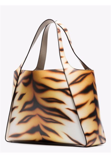 Borsa tote con stampa tigre Stella Logo arancione e marrone STELLA MC CARTNEY | 502793-W700429002